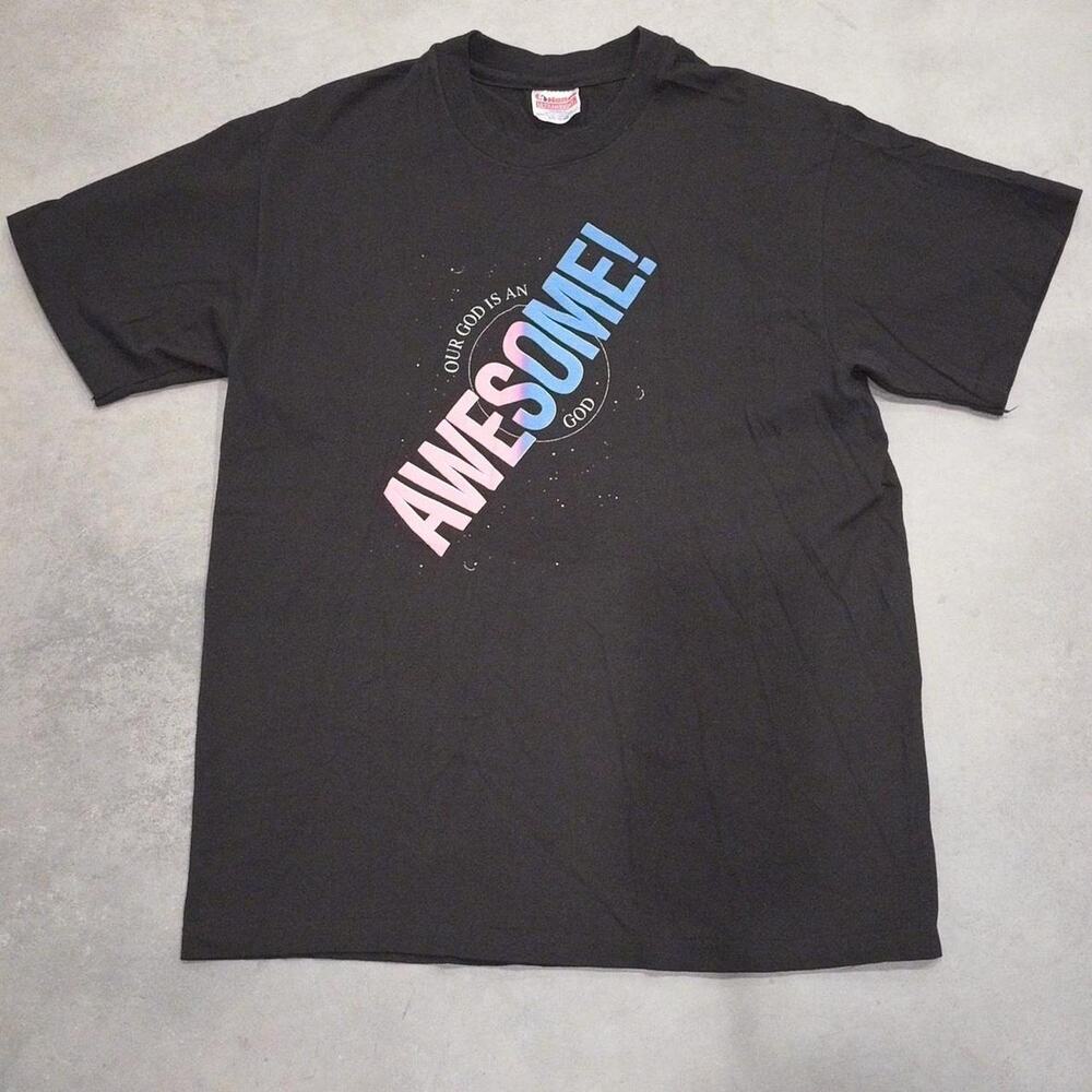 Vintage 90s God T Shirt! Our God Is An Awesome God! Size Large. Christian